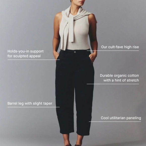 Everlane The Utility Barrel Pant Olive Green Cotton High Rise - Picture 7 of 15